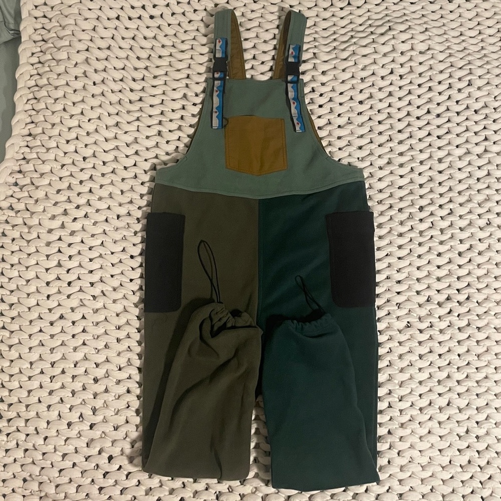 Kavu Womens Fleece Overalls size Small Pocatello green soft limited edition!